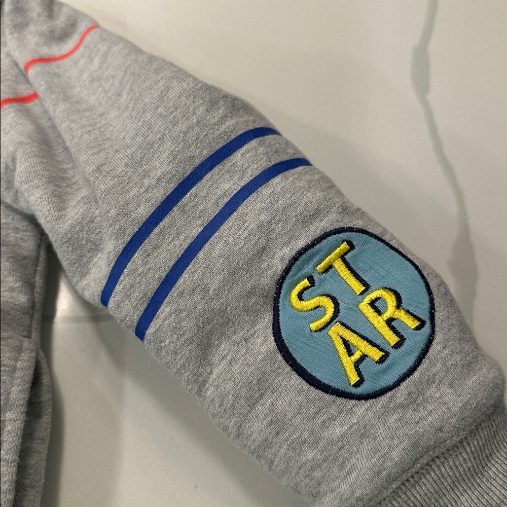 Mini Boden gray space astronaut fleece lined hooded sweatshirt size 2-3 🚀🧑🏼‍🚀 - Picture 4 of 9
